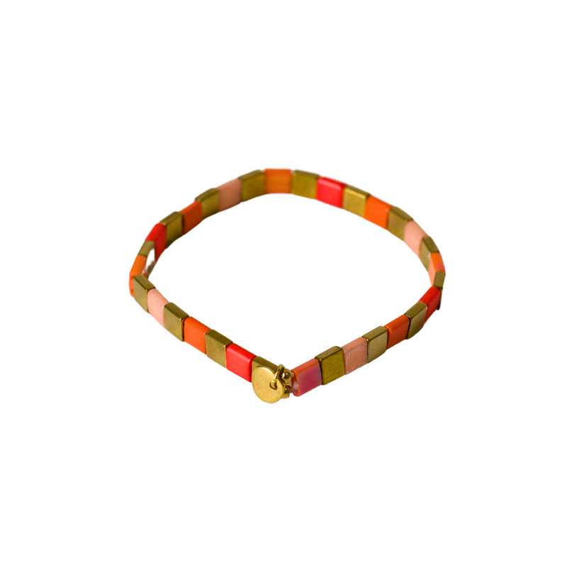Orange Square Bracelet