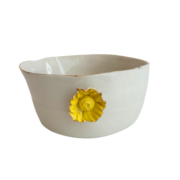 Large Ceramic Bowls with Flower