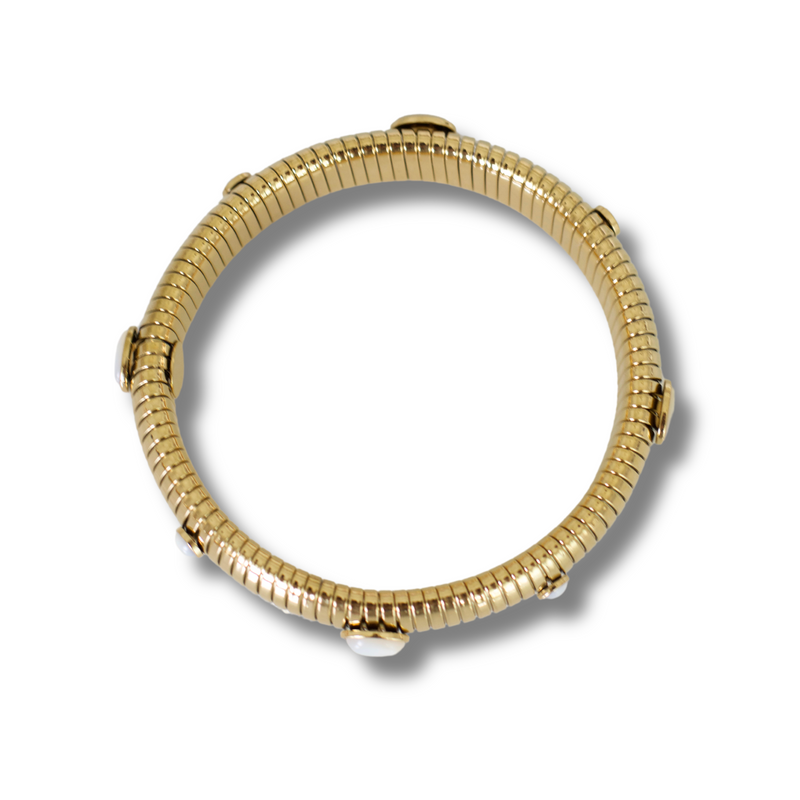 Cobra Bracelet with Semi Precious Stone (Mother of Pearl)