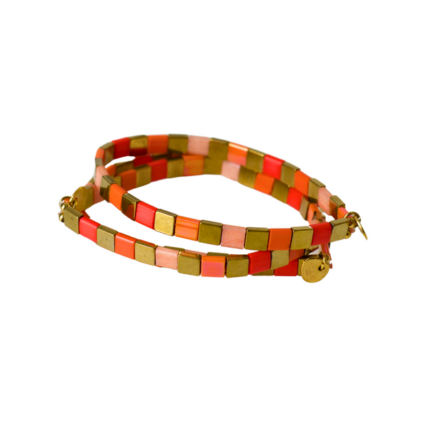 Orange Square Bracelet