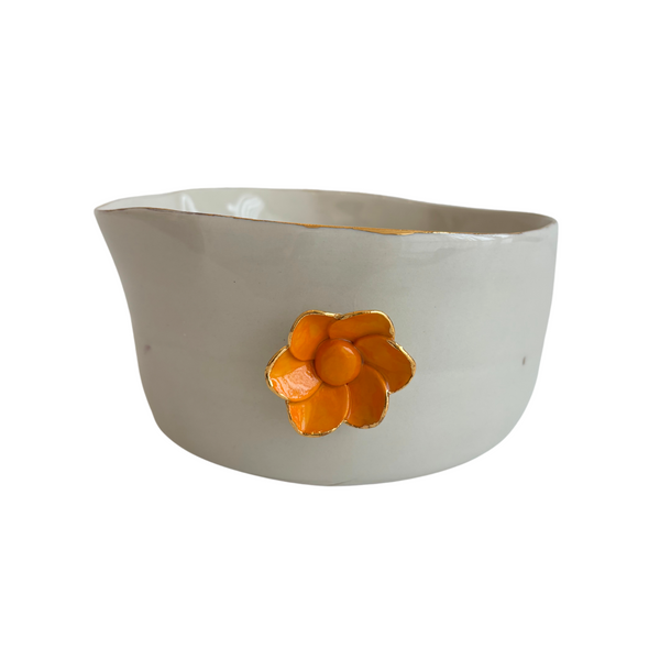Large Ceramic Bowls with Flower