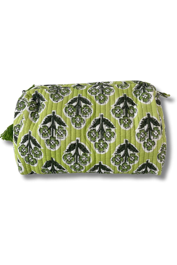 Summer Pouch - Citrus Green Block Print