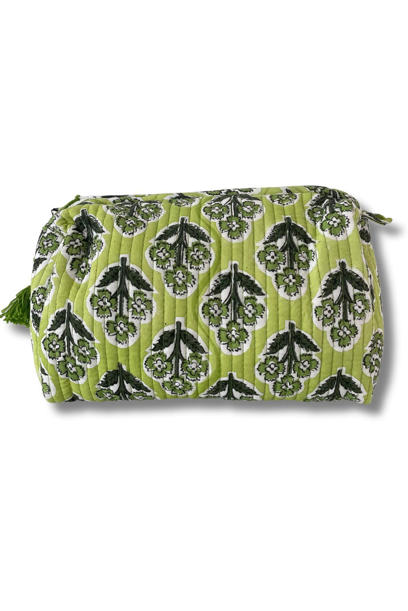 Summer Pouch - Citrus Green Block Print