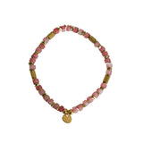 Pink Beaded Natural Stone Bracelet