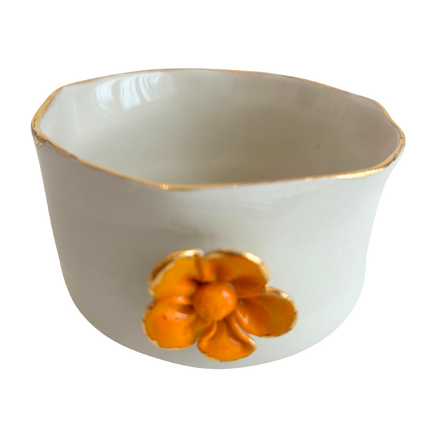 Medium Ceramic Bowl with Flower