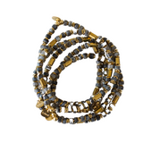 Grey/Blue Natural Stone Beaded Bracelet
