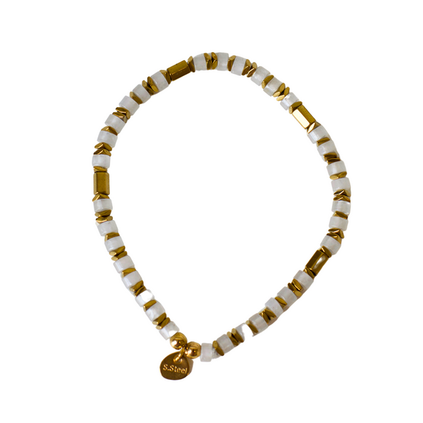 Clear Beaded Natural Stone Bracelet