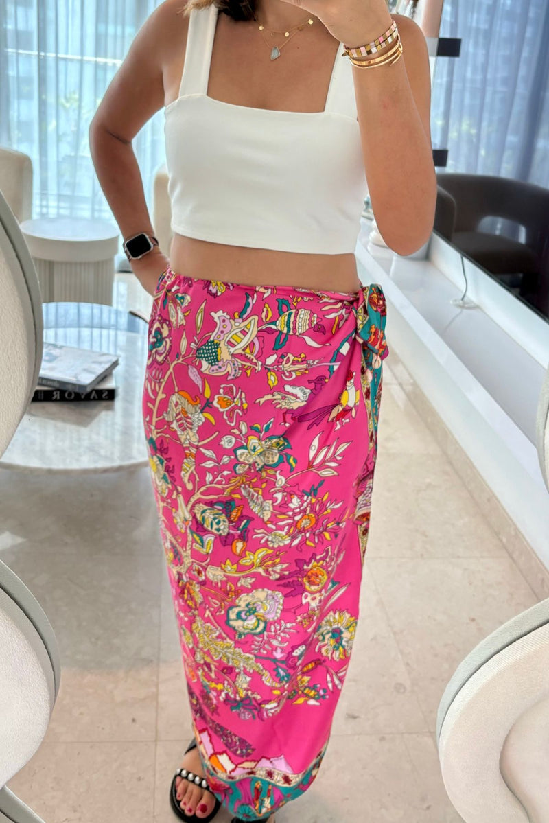 Stella Silk Wrap - Fuchsia Tree of Life