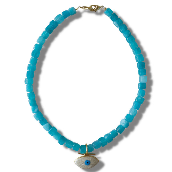 Neda Necklace Evil Eye- Blue