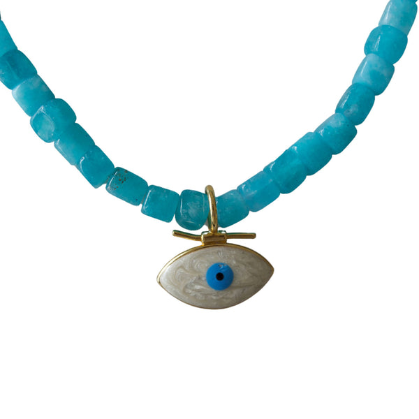 Neda Necklace Evil Eye- Blue