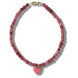 Neda Necklace Heart- Pink